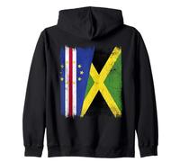 Cabo Verde Jamaica Media Bandera Cabo Verde Jamaicana Sudadera con Capucha