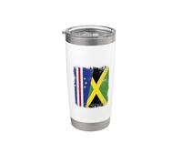 Cabo Verde Jamaica Media Bandera Cabo Verde Jamaicana Vaso térmico de acero inoxidable de doble pared