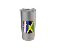 Cabo Verde Jamaica Media Bandera Cabo Verde Jamaicana Vaso térmico de acero inoxidable de doble pared