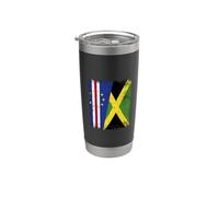 Cabo Verde Jamaica Media Bandera Cabo Verde Jamaicana Vaso térmico de acero inoxidable de doble pared