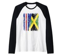 Cabo Verde Jamaica Media Bandera Cabo Verde Patrimonio jamaicano Camiseta Manga Raglan