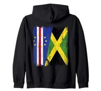 Cabo Verde Jamaica Media Bandera Cabo Verde Patrimonio jamaicano Sudadera con Capucha