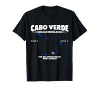 Cabo Verde Mapa Diseño con Coordenadas y Apodo Camiseta