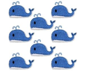 CABODYALS 10 Parche Bordado con Forma de Ballena Azul Diseño de Animales del Océano para Coser O Planchar para Coser O Hacer Manualidades para Ropa Bolsos Y Vaqueros