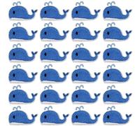 CABODYALS 100 Parche Bordado con Forma de Ballena Azul para Planchar Parches de Animales del Océano para Coser Mini Apliques de Dibujos Animados para Coser Manualidades Ropa Bolsos Y Chaquetas