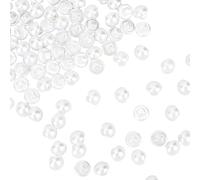 CABODYALS 100 Pieza de Botones Pequeños de Plástico Blanco de 10mm Y 1 Agujeros con Forma de Hongo, de Resina, Redondos, de Media Bola, Decorativos para Coser, Hacer Manualidades, Vestidos, Suéteres,