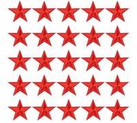 CABODYALS 100 pieza de Parches Termoadhesivos de 3cm con 5 estrellas Rojas Pequeños Parches Bordados con Pentagrama Parches de Reparación para Coser Hacer Ropa Bolsos Sombreros Mochilas Camisas Navida