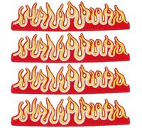 CABODYALS 14 Pieza de Parches de Fuego Rojos Termoadhesivos Bordados de Llama Larga, Parches de Reparación A Granel, Llamas, para Coser, Apliques Decorativos de Dibujos Animados Punk para Coser, para