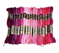 CABODYALS 18 madeja de 6 hebras de Hilo de Bordar Rosa Jaspeado para Punto de Cruz, Hilo de Poliéster Degradado para Pulseras de la Amistad, Hilo para Coser A Mano, Joyería, Manualidades, Pulseras de