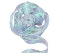 CABODYALS 5 Rollo de Cinta de Organza Plateada Brillante de 45 74 m Y 40mm Tela Transparente Iridiscente Hilo de Cola de Pez Cintas de Tul de Gasa Transparente para Envolver Regalos Manualidades Invi