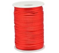 CABODYALS 91.4 m 2mm Hilo Rojo Suave Redondo Satén Ribete Cordón Seda Poliéster Cola de Rata Sólido Kumihimo Rollos de Hilo con Carrete para Coser Hacer Pulseras Manualidades Collares Macramé Suminist