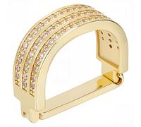 CABODYALS Anillos Clásicos de Circonita Cúbica Cuadrada para Corbata de Hombre, Tono Dorado, Cierre de Corbata Sólido, Cristales Brillantes, Tachuelas de Corbata, Accesorios para Anillos, Joyería de B