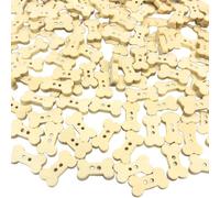 CABODYALS Botones con Forma de Hueso de Perro de 18mm Y 2 agujeros, Botones de Madera de Dibujos Animados, Planos, Naturales, Minibotones de Madera Lindos En Forma de Diminuto, para Coser, Hacer Manua
