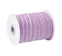 CABODYALS Cinta de Terciopelo de Color Violeta Claro de 45.72 m Y 9.5mm Color Orquídea Fina Suave Color Lila Lavanda Amatista para Coser Hacer Manualidades Envolver Regalos Suministros de Cumpleaños