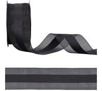 CABODYALS Cinta de Tul Negra Decorativa de 22 m Y 42mm, con Encaje de Organza Simple, Tela de Gasa Suave Y Transparente, Cintas de Poliéster Vintage para Coser, Hacer Decoraciones para Fiestas de HAL