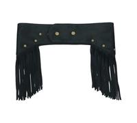 CABODYALS Cinturón de Gamuza Sintética Negra con Borlas, Flecos Y Remaches, Estilo Bohemio, Estilo Vintage, Ancho, Estilo Obi, para Mujer, Ideal para Fiestas, Bailes, Vaqueros, Trajes, Accesorios de V