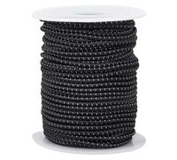 CABODYALS Cuerda Elástica Redonda Reflectante Negra de 23.75 m Y 2.5mm Resistente Y Elástica Que Brilla En la Oscuridad. Cuerdas Elásticas Tipo Bungee para Coser Hacer Pulseras Cordones de Zapato