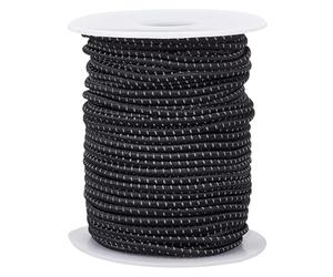 CABODYALS Cuerda Elástica Redonda Reflectante Negra de 23.75 m Y 2.5mm Resistente Y Elástica Que Brilla En la Oscuridad. Cuerdas Elásticas Tipo Bungee para Coser Hacer Pulseras Cordones de Zapato