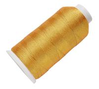 CABODYALS Hilo de Coser Metálico Dorado de 1312 Capas, 0.2 Yarda, 3mm, Hilo de Nailon para Máquina de Bordar, Hilo Brillante con Purpurina Navideña con Carrete para Costura Computarizada, Fabricación