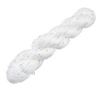 CABODYALS Hilo de Lurex Blanco Brillante de 150 m Y 1mm, Lentejuelas, Cuentas, Purpurina Brillante, Hilos de Nailon Metálicos, Hilos de Ganchillo para Tejer, Tejer A Ganchillo, Suéteres, Ropa, Decora