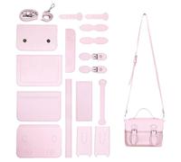 CABODYALS Kit de Bolso de Cuero Sintético para Hacer un Mismo Kit de Bolso Cruzado con Puntadas Rosas Suministros para Hacer Carteras Kits de Crochet para Tejer Juego de Herramientas de Costura con In