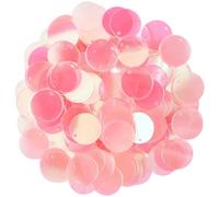 CABODYALS Lentejuelas Iridiscentes Redondas Y Planas Transparentes de Color Rosa Intenso, Sueltas, GRANDESs, de 454mm, con Un Agujero, de Plástico AB, para Coser, Hacer Fiestas, Bailar, Decorar Vesti