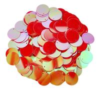 CABODYALS Lentejuelas Planas Redondas Rojas Sueltas de 50g, 20mm de Ancho, de PVC Iridiscente, con Un Agujero Superior, para Coser, Hacer Ropa, Bailar, Decorar Vestidos Y Manualidades.