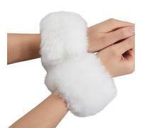 CABODYALS Puños de Piel Sintética Blancos Puños de Piel Sintética Calentadores de Brazos Cortos de Invierno Mullidos Puños de Felpa Difusos Guantes Cálidos para el Brazo Muñequeras Pulseras Suministro