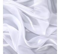 CABODYALS Tela de Organza Blanca Brillante de 1.5 m, Suave, Sedosa, Brillante, Iridiscente, con Borde de Gasa de Cristal, Satén, Tul Transparente, para Coser, Hacer Vestidos, Manualidades para el Día