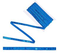 CABODYALS Tira de Lentejuelas Azules de 10 m Y 12mm con Purpurina, Ideal para Tapicería, Costura, Confección de Ropa, Decoración del Hogar Y Manualidades.