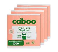 Caboo - Servilletas de papel de bambú, libres de talas de árboles, 4 paquetes de 250 (1000 servilletas de cocina en total), ecológicas, sostenibles y desechables