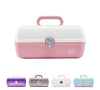 Caboodles On-The-Go - Caja de Maquillaje para niñas, ópalo Blanco, Caja organizadora de Maquillaje de plástico Duro, Espejo Integrado, Cierre Seguro para Viajes Seguros, Amplio Almacenamiento para