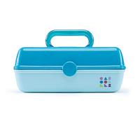 Caboodles Pretty in Petite - Organizador de Maquillaje Forever Fun, Estuche Compacto de Transporte, Turquesa sobre Cielo, 1 Unidad
