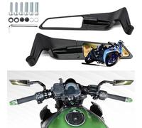 CABORIALLAN Espejos retrovisores para motocicleta, espejos laterales ajustables giratorios de 360° compatibles con Kawasaki Z400 Z650 Z1000 Duke 125 200 250 390 690 790 1290, etc. (8 mm, 10 mm)
