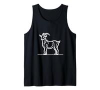 Cabra Arte Lineal Animal Granja Minimalista Dibujo Camiseta sin Mangas