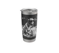 Cabra Bebiendo Café Helado Divertido Animal Meme Humor Vaso térmico de acero inoxidable de doble pared