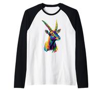 Cabra Capricornio Cabra Montés Alpina Cabra Dulce Camiseta Manga Raglan