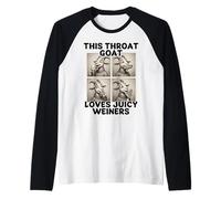 Cabra Comiendo Helado Hot Dog Lollipop Paleta Humor Camiseta Manga Raglan