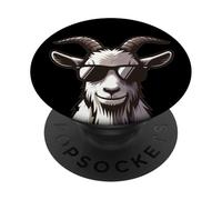 Cabra con gafas de sol - Funny Goat Farm Farmer Farming PopSockets PopGrip Adhesivo