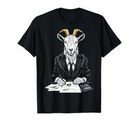 Cabra con pluma Escribir Motivo Animal Dibujo Gráfico Cabra Camiseta