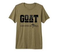 Cabra Dios sobre Todas Las Cosas Cristiano Jesús Divertido Dicho Cita Camiseta Premium