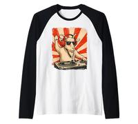 Cabra DJ House Music Retro Animal Lover Camiseta Manga Raglan