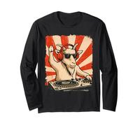 Cabra DJ House Music Retro Animal Lover Manga Larga