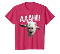 Cabra Gritando Halloween AAAH! Impresión Divertida Cabra Loca Camiseta, Niños, Rojo Jaspeado, 2 años