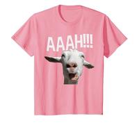 Cabra Gritando Halloween AAAH! Impresión Divertida Cabra Loca Camiseta, Niños, Rosado, 8 años