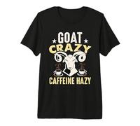 Cabra Loco Cafeína Animales De Granja Perezosos Ovejas Y Cabras Camiseta Premium