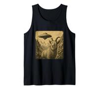 Cabra Ufo Sorprendido Vintage Alien Ciencia Ficción Divertido Encuentro Camiseta sin Mangas