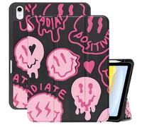 Cabreche Compatible with iPad Air 11 Inch M3 2025,M2 2024 Case Air 5th/4th Generation 2022/2020 10.9 Inch TPU Back Case with Pencil Holder Auto Sleep/Wake Cover Cute Girls Women-Black Pink