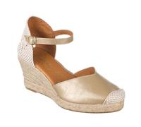 Cabrera 29-5 Alpargatas DE Piel con CUÑA Mujer Platino 37