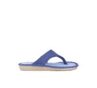 Cabrera Zapatillas de casa dedo Tipo Chancla, Tejido Rizo, Suela Beige, Uso en Casa (AZUL, ESTANDAR, Sistema tallas calzado EU, Adulto, Mujer, Números, mediano, 38)